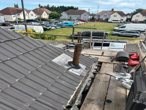 Taverham Roofing Services 18 This is a photo of a roof installation being carried out in Taverham. Installation carried out by Taverham Roofing Services